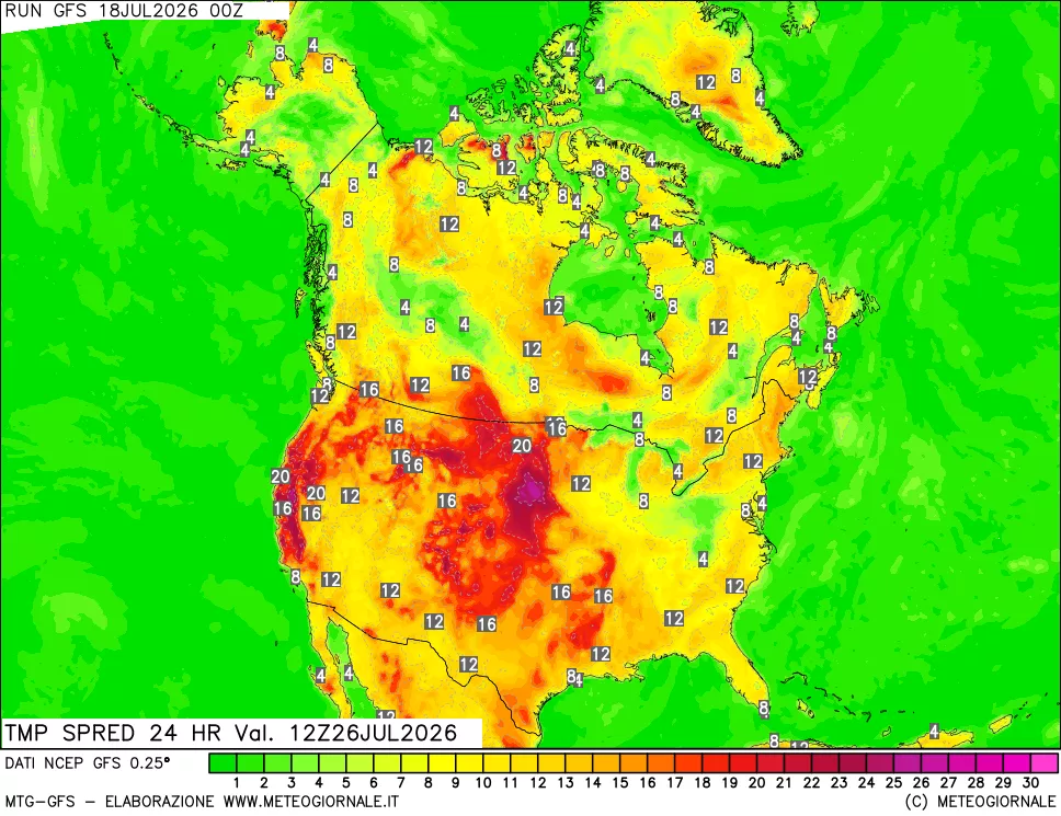 mappa Dif. TMax-TMin 24 ore