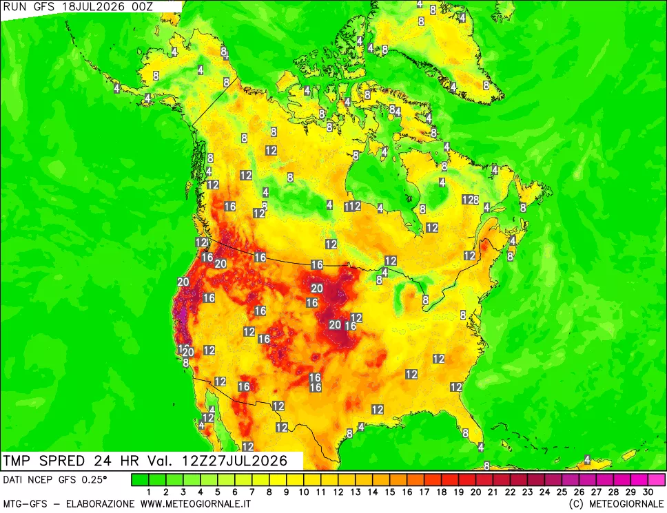 mappa Dif. TMax-TMin 24 ore