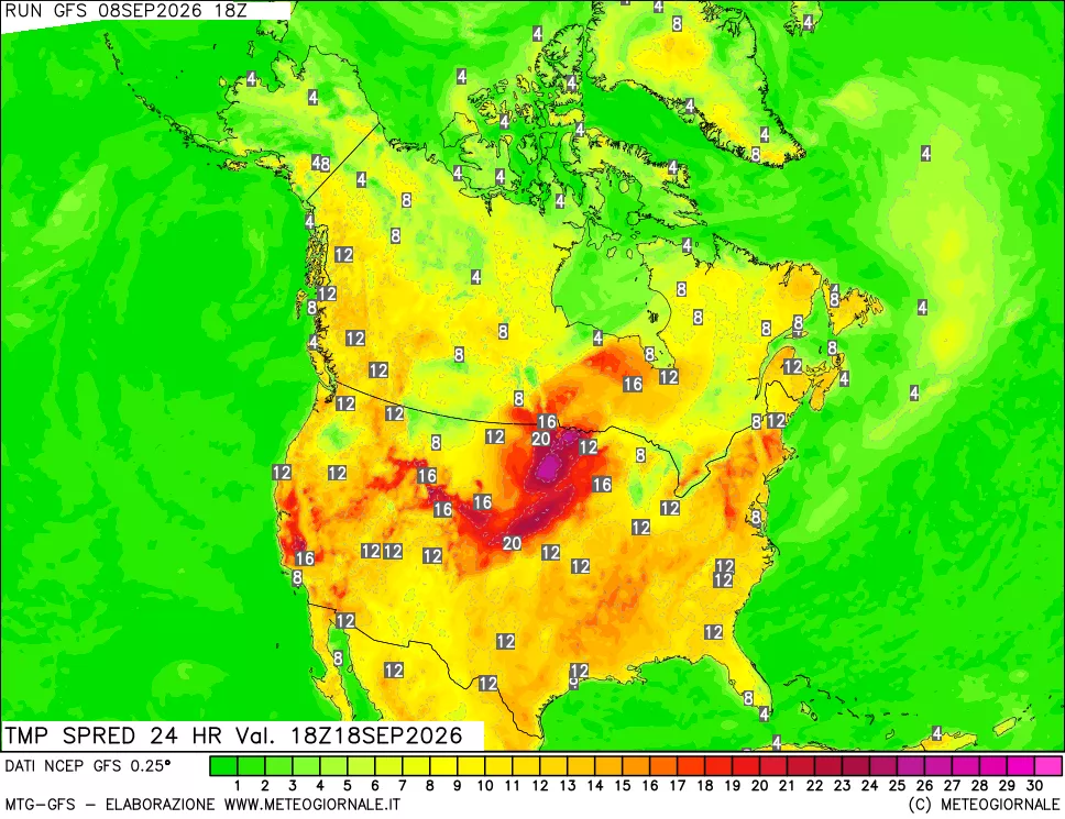 mappa Differenza TMax-TMin 24 ore