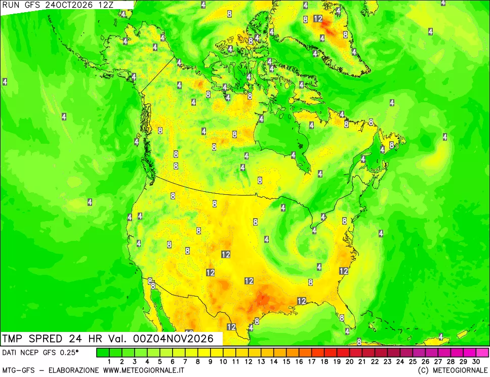 mappa Differenza TMax-TMin 24 ore