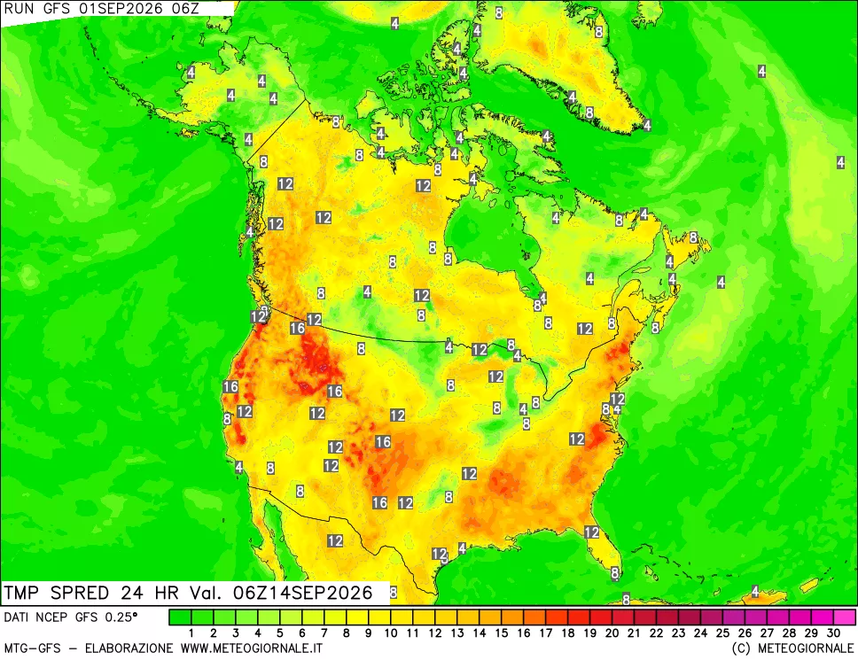 mappa Dif. TMax-TMin 24 ore