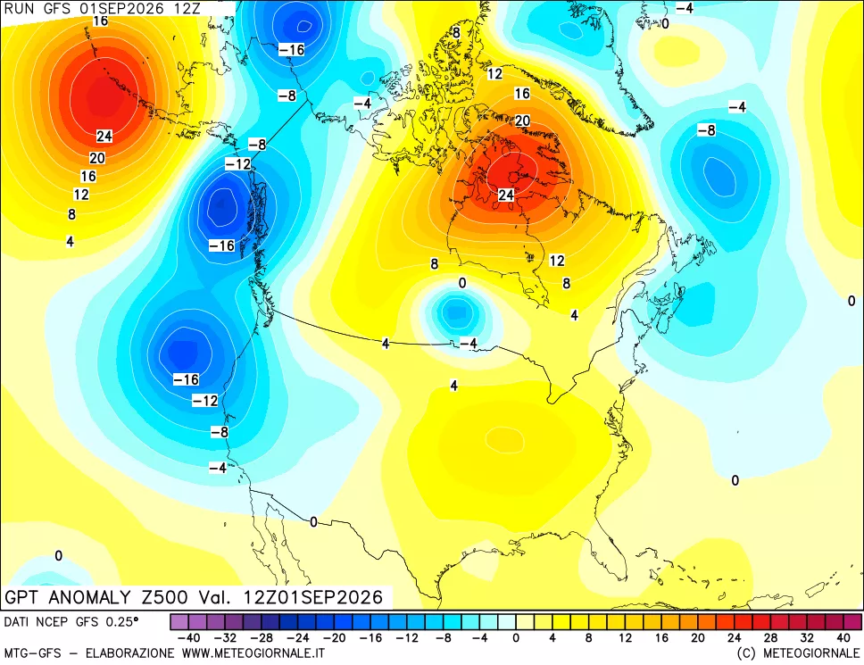 mappa 500 hPa GPT Anomaly vs Cli.No 1981-2010