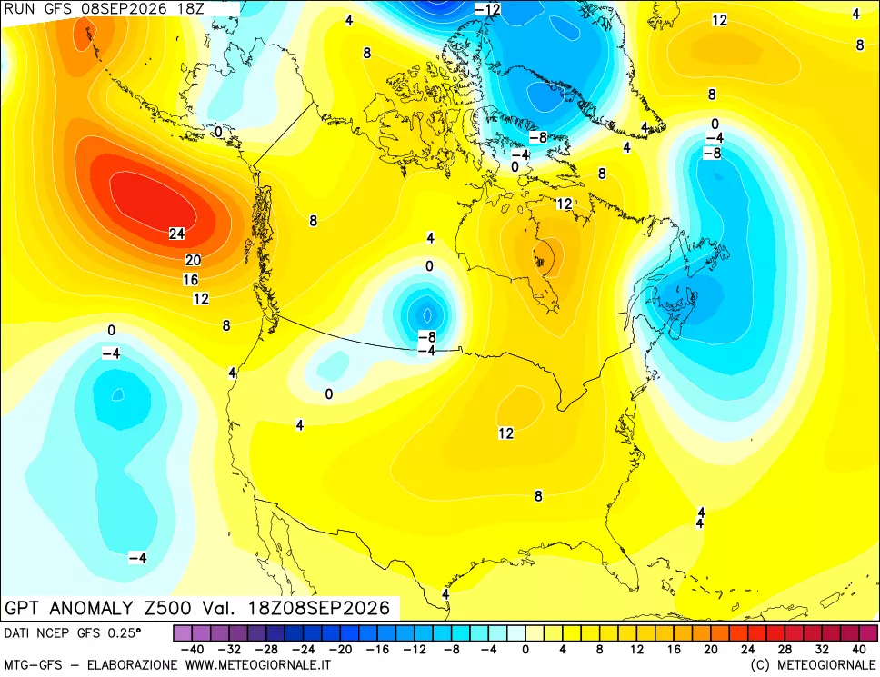 mappa 500 hPa GPT Anomaly vs Cli.No 1981-2010