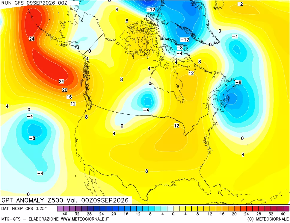 mappa 500 hPa GPT Anomaly vs Cli.No 1981-2010