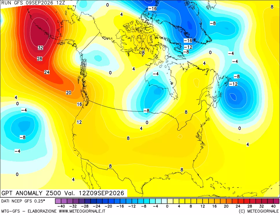 mappa 500 hPa GPT Anomaly vs Cli.No 1981-2010