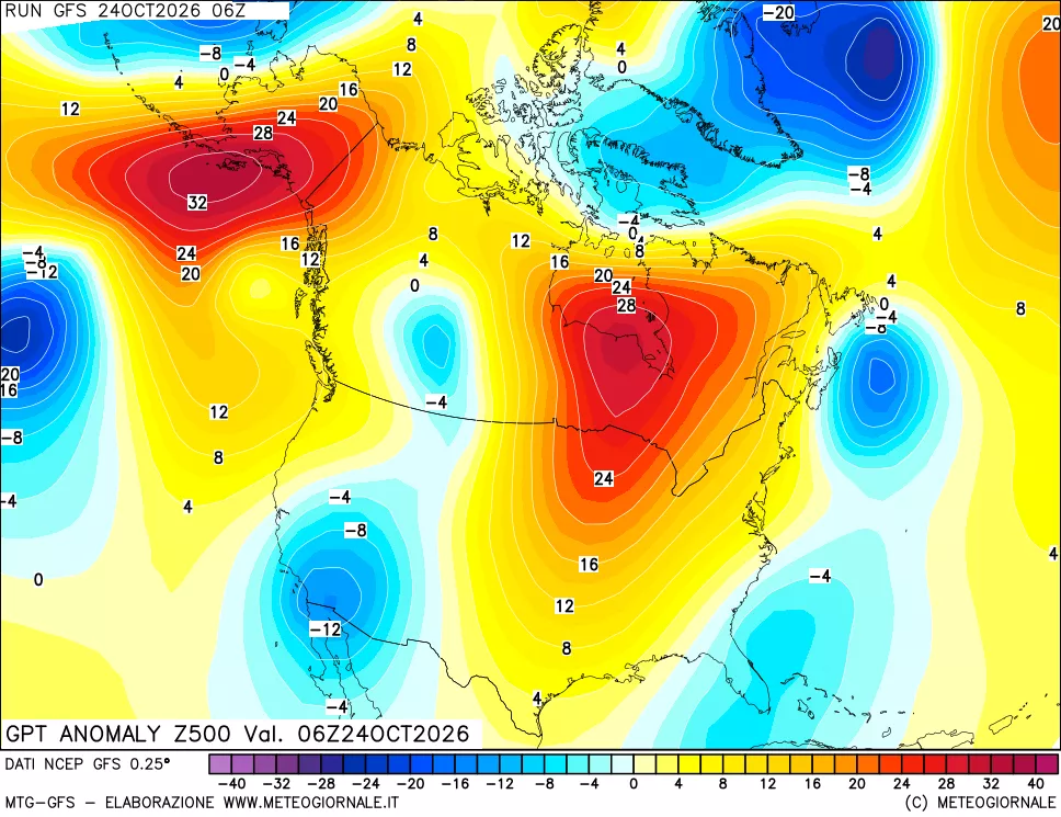 mappa 500 hPa GPT Anomaly vs Cli.No 1981-2010