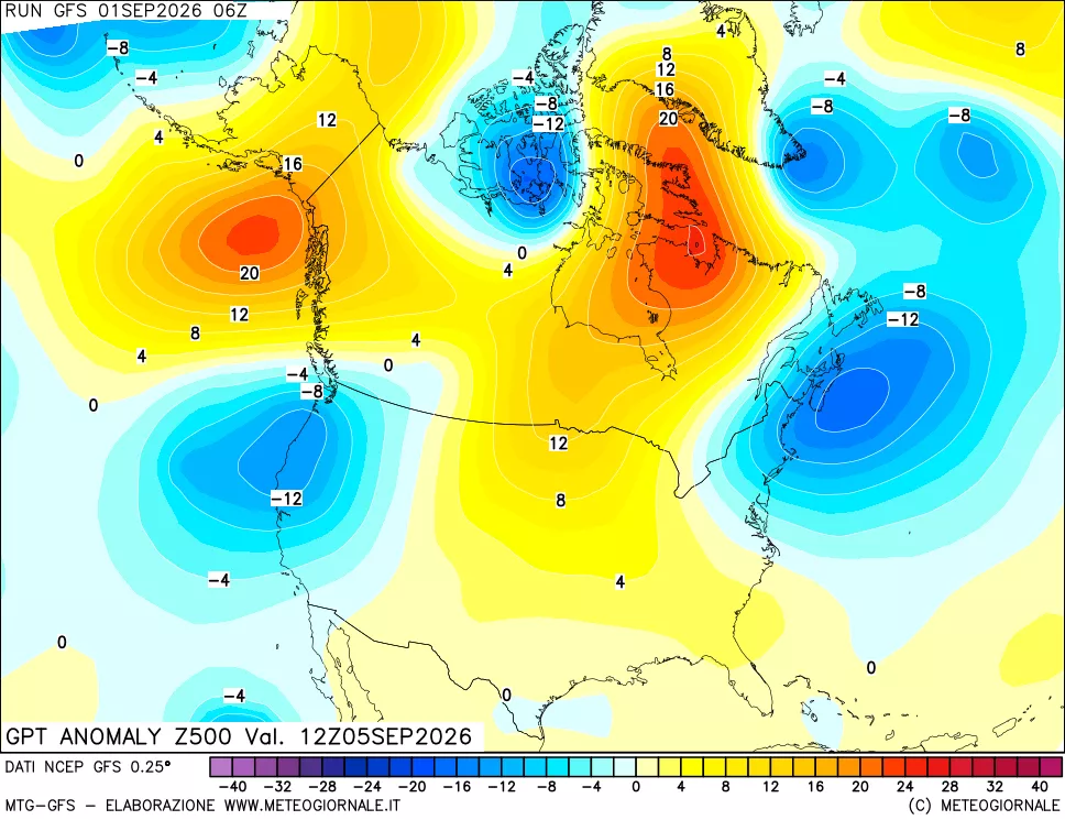 mappa 500 hPa GPT Anomaly vs Cli.No 1981-2010