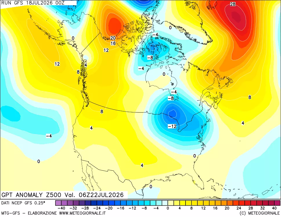 mappa 500 hPa GPT Anomaly vs Cli.No 1981-2010