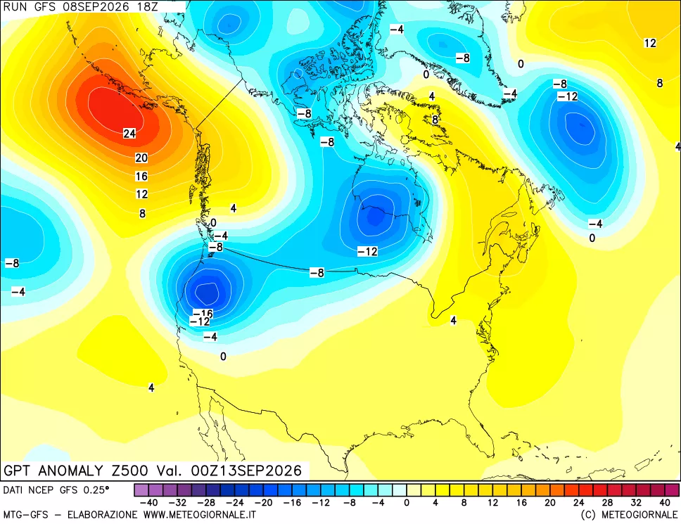mappa 500 hPa GPT Anomaly vs Cli.No 1981-2010