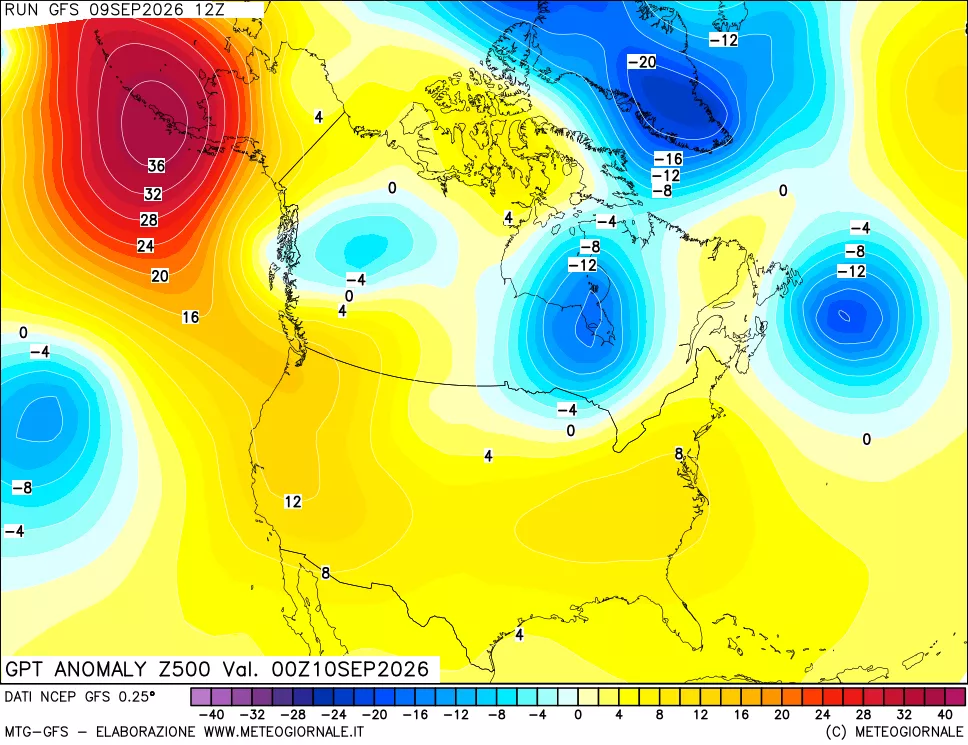 mappa 500 hPa GPT Anomaly vs Cli.No 1981-2010