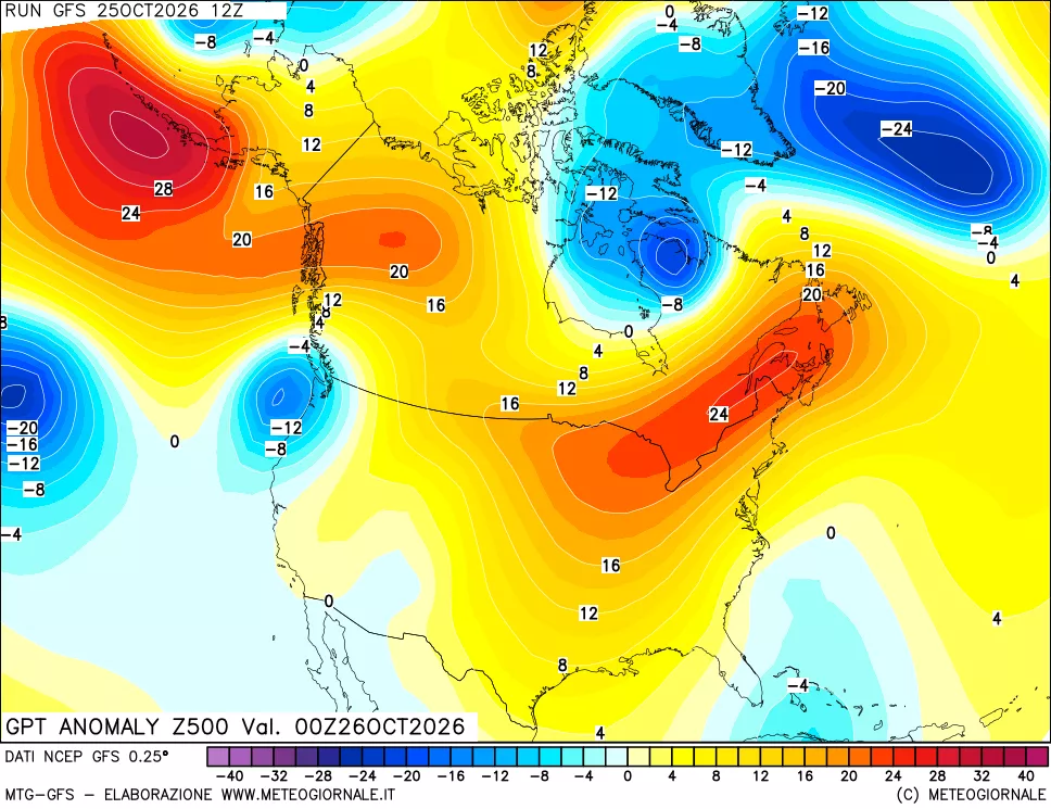 mappa 500 hPa GPT Anomaly vs Cli.No 1981-2010
