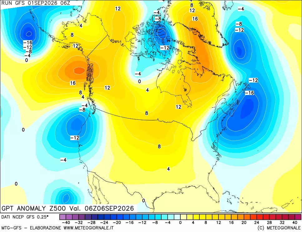 mappa 500 hPa GPT Anomaly vs Cli.No 1981-2010
