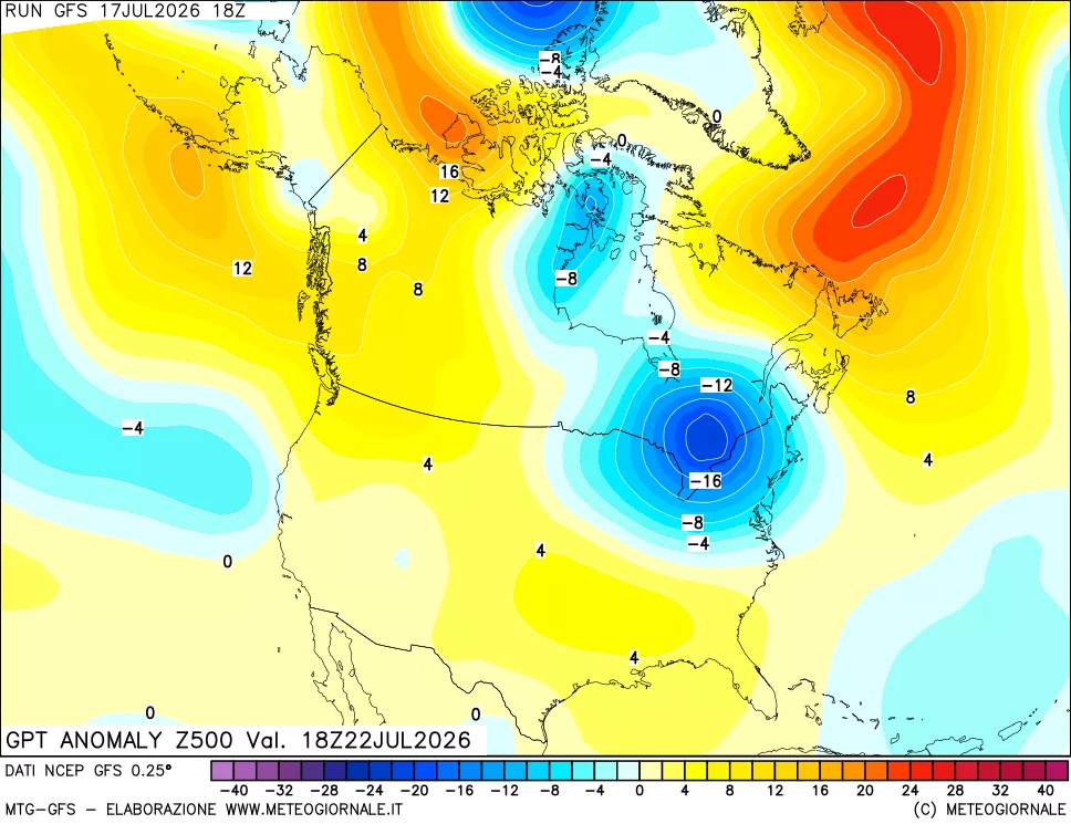 mappa 500 hPa GPT Anomaly vs Cli.No 1981-2010