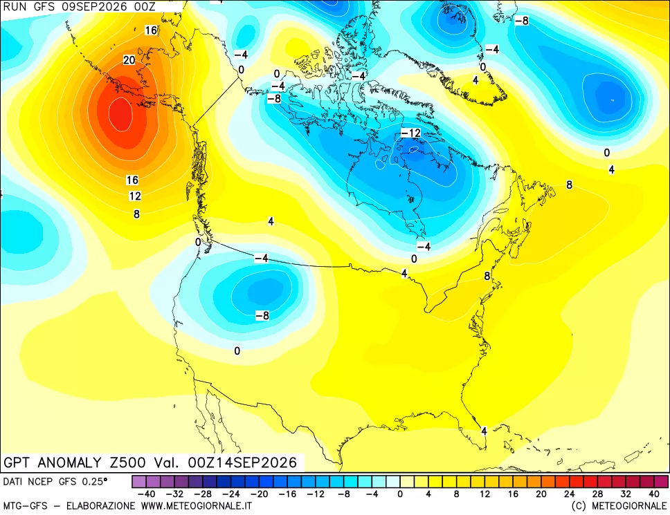 mappa 500 hPa GPT Anomaly vs Cli.No 1981-2010