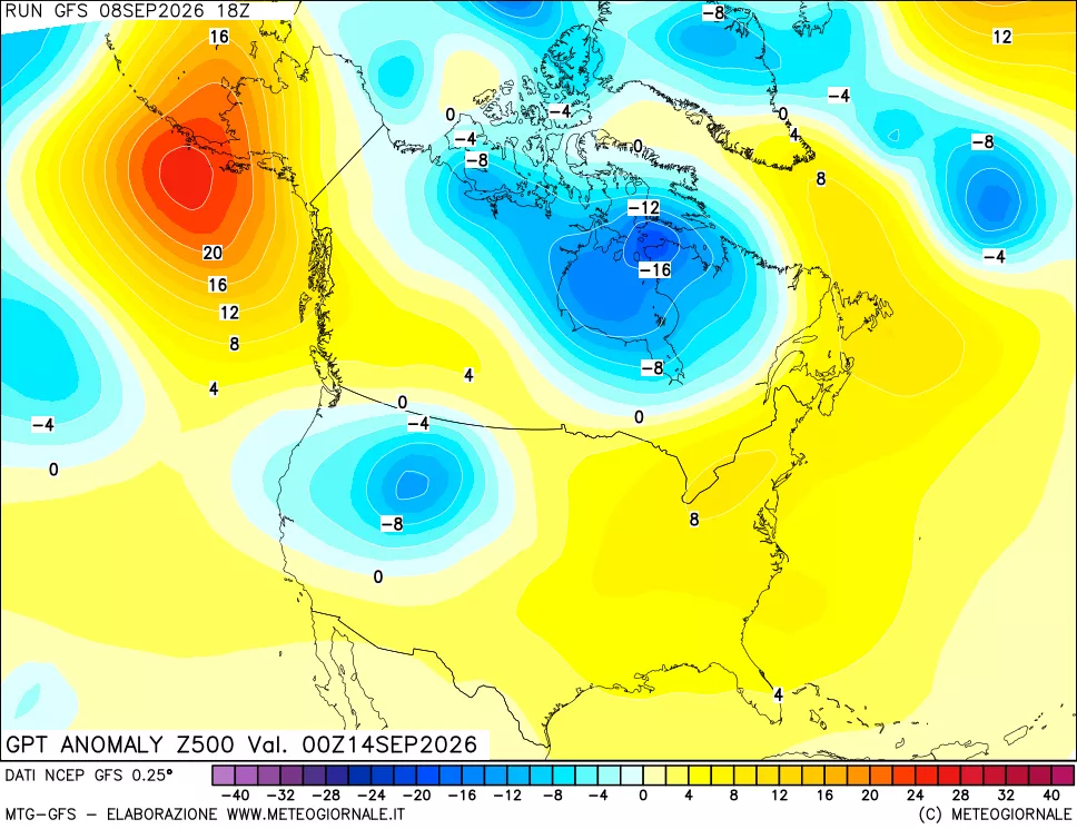 mappa 500 hPa GPT Anomaly vs Cli.No 1981-2010