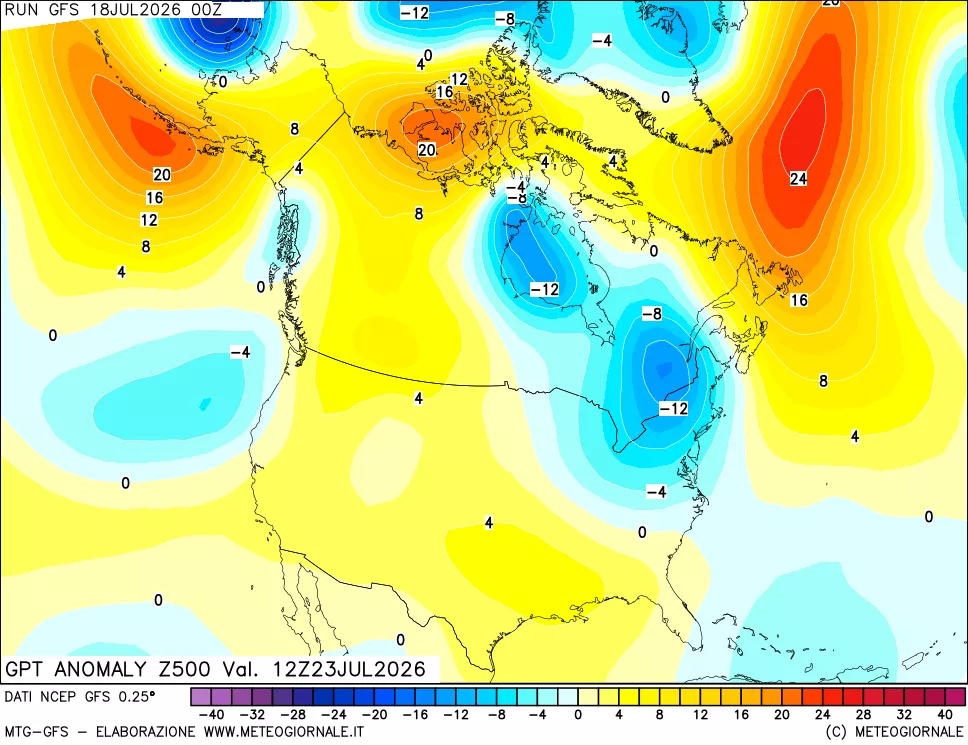mappa 500 hPa GPT Anomaly vs Cli.No 1981-2010