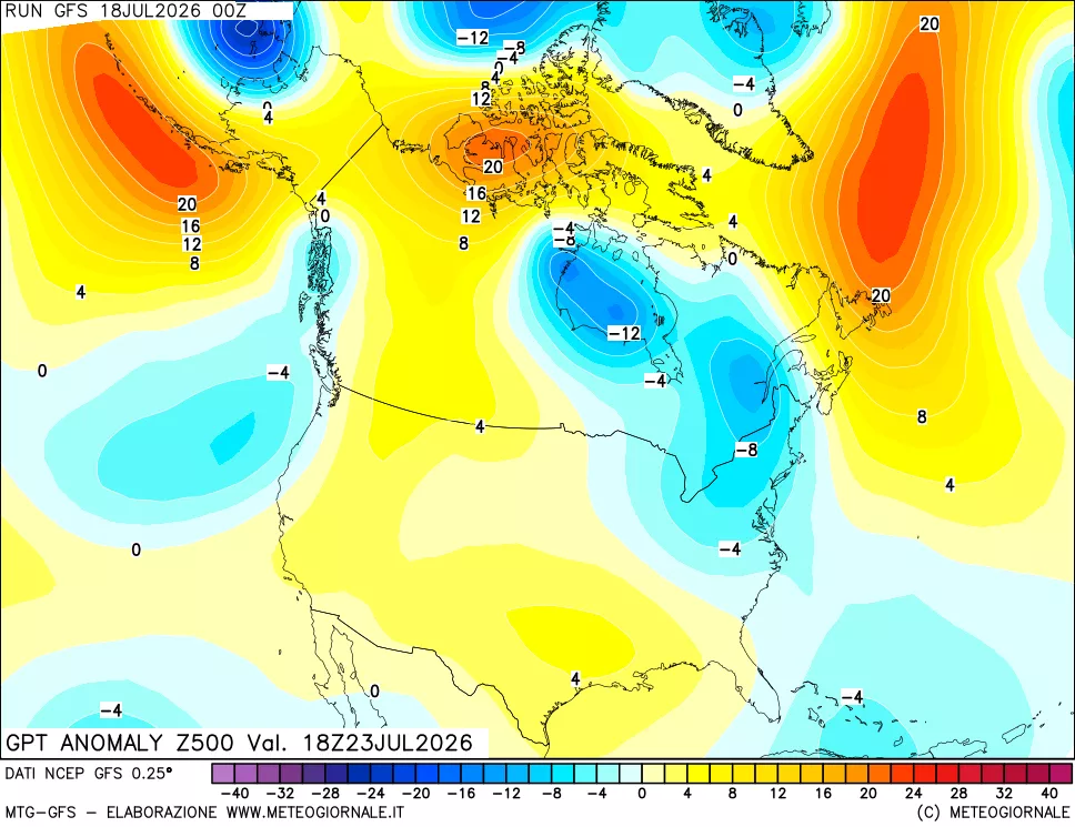 mappa 500 hPa GPT Anomaly vs Cli.No 1981-2010