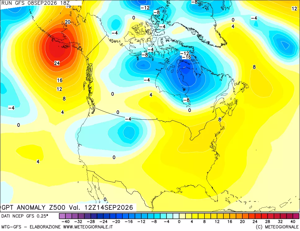 mappa 500 hPa GPT Anomaly vs Cli.No 1981-2010