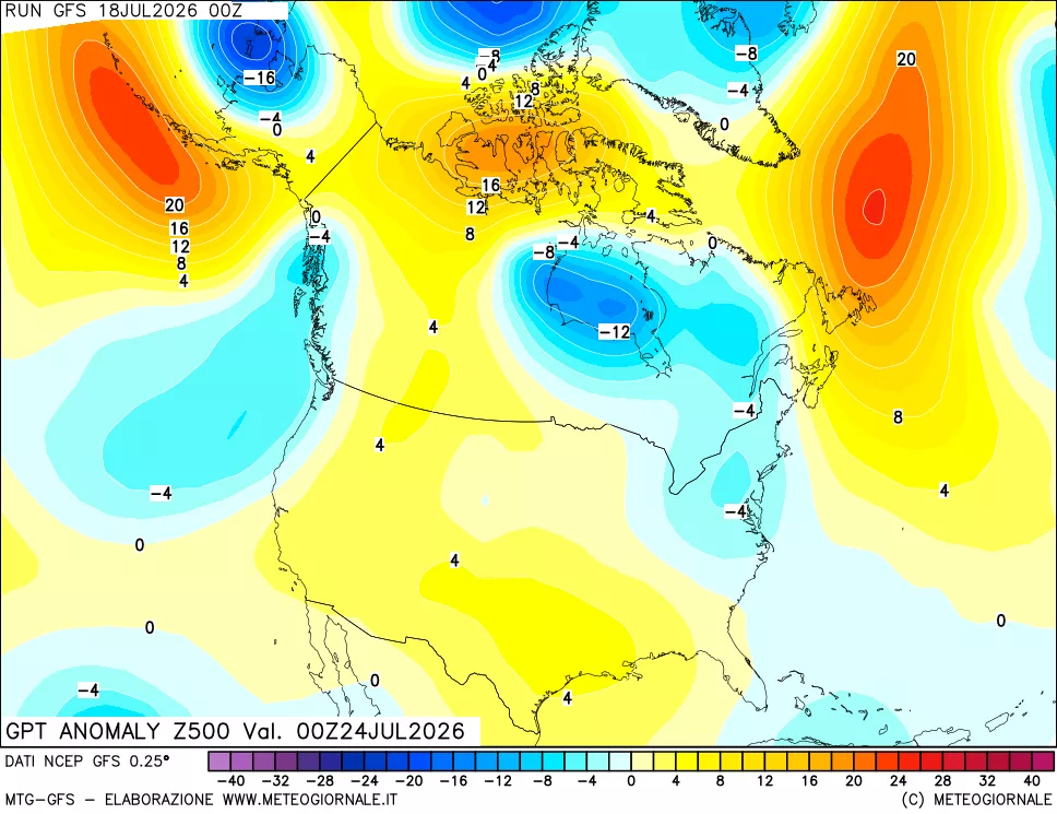 mappa 500 hPa GPT Anomaly vs Cli.No 1981-2010