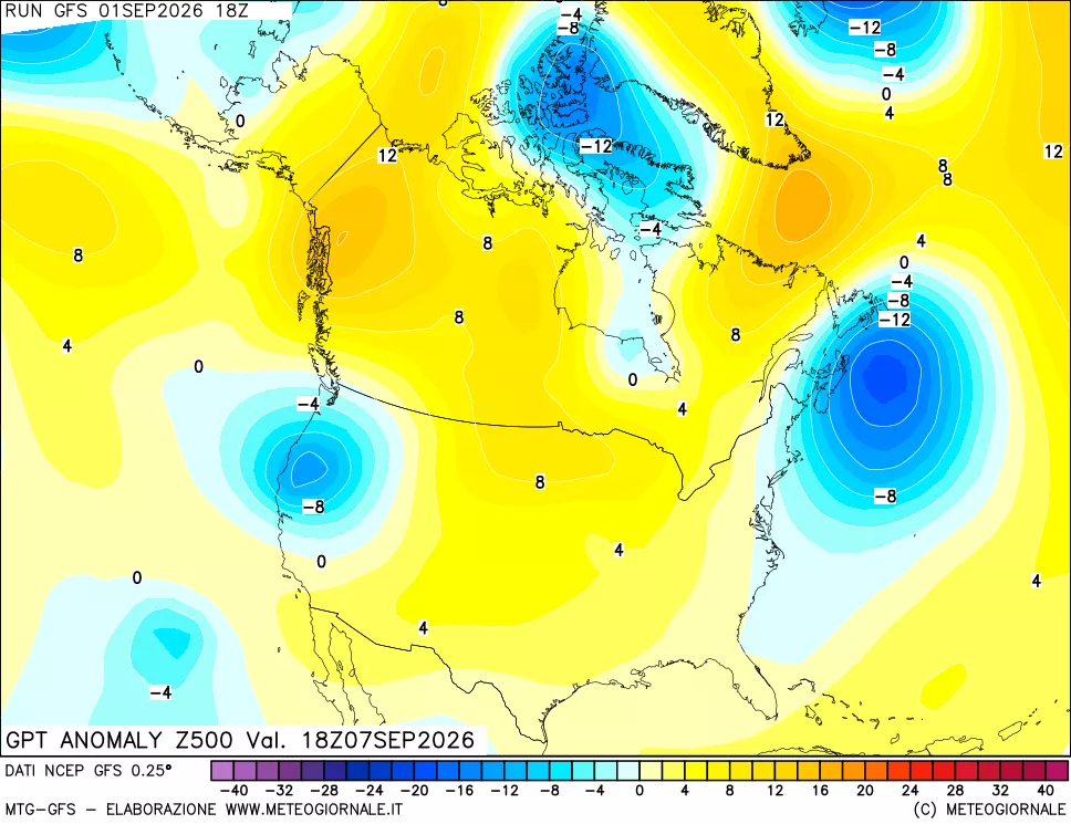 mappa 500 hPa GPT Anomaly vs Cli.No 1981-2010