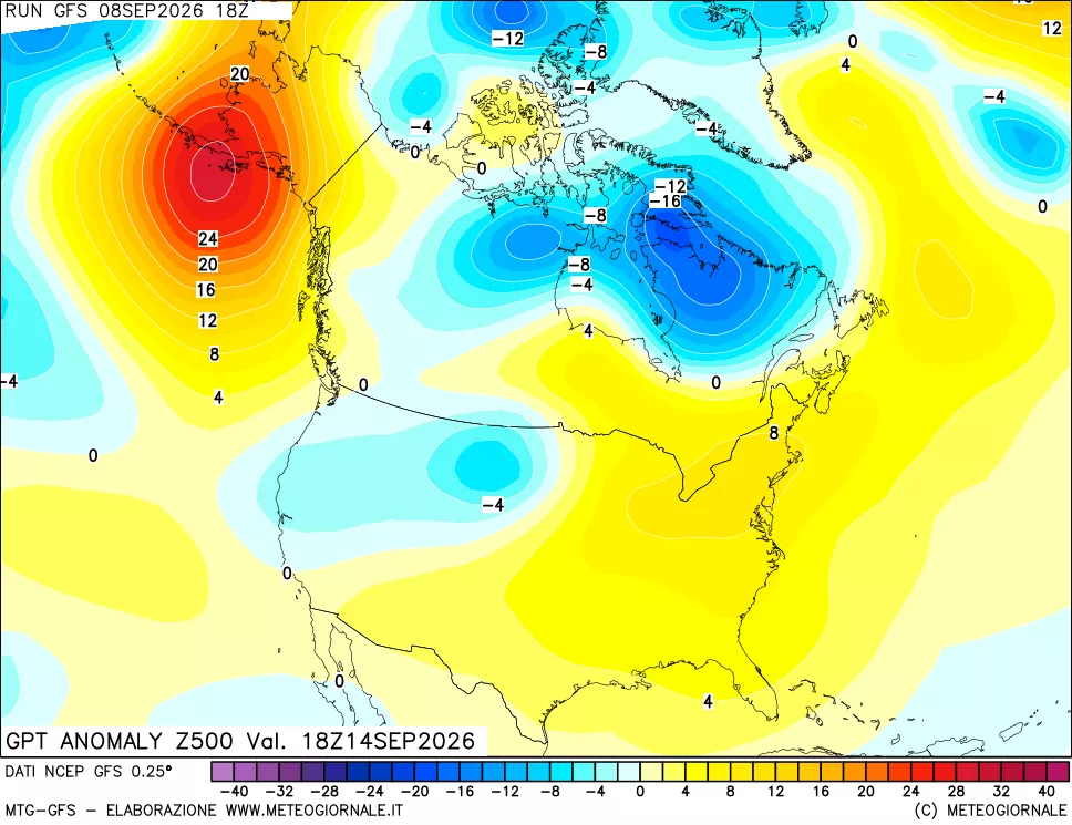mappa 500 hPa GPT Anomaly vs Cli.No 1981-2010