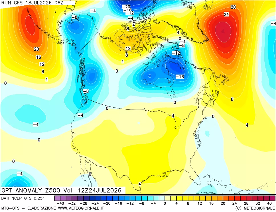 mappa 500 hPa GPT Anomaly vs Cli.No 1981-2010