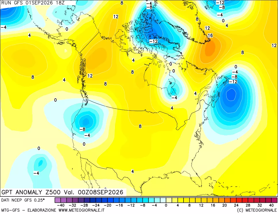 mappa 500 hPa GPT Anomaly vs Cli.No 1981-2010