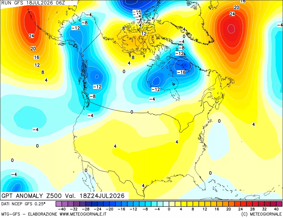 mappa 500 hPa GPT Anomaly vs Cli.No 1981-2010