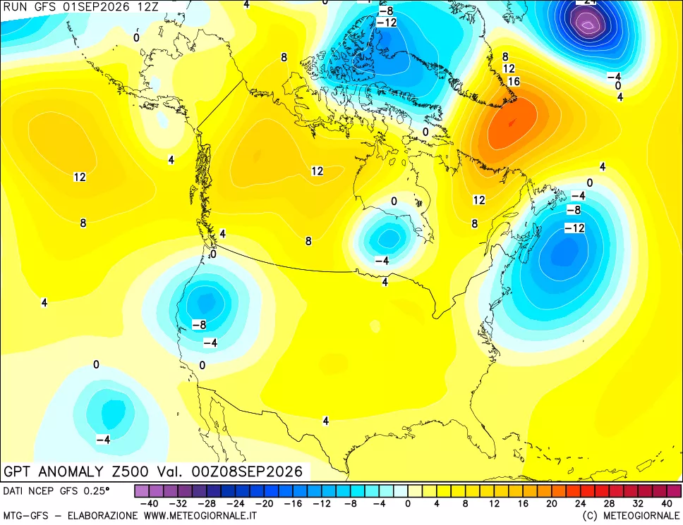 mappa 500 hPa GPT Anomaly vs Cli.No 1981-2010