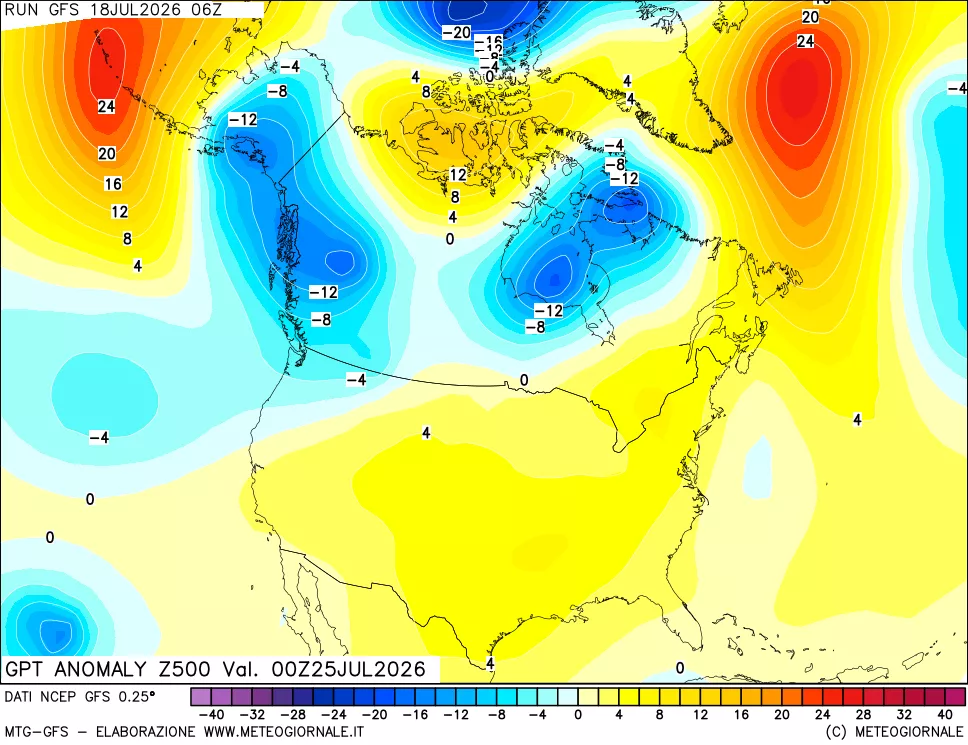 mappa 500 hPa GPT Anomaly vs Cli.No 1981-2010