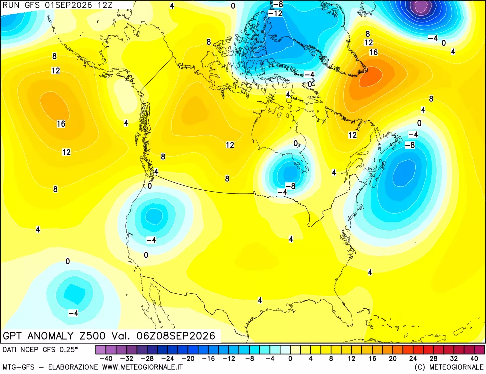 mappa 500 hPa GPT Anomaly vs Cli.No 1981-2010