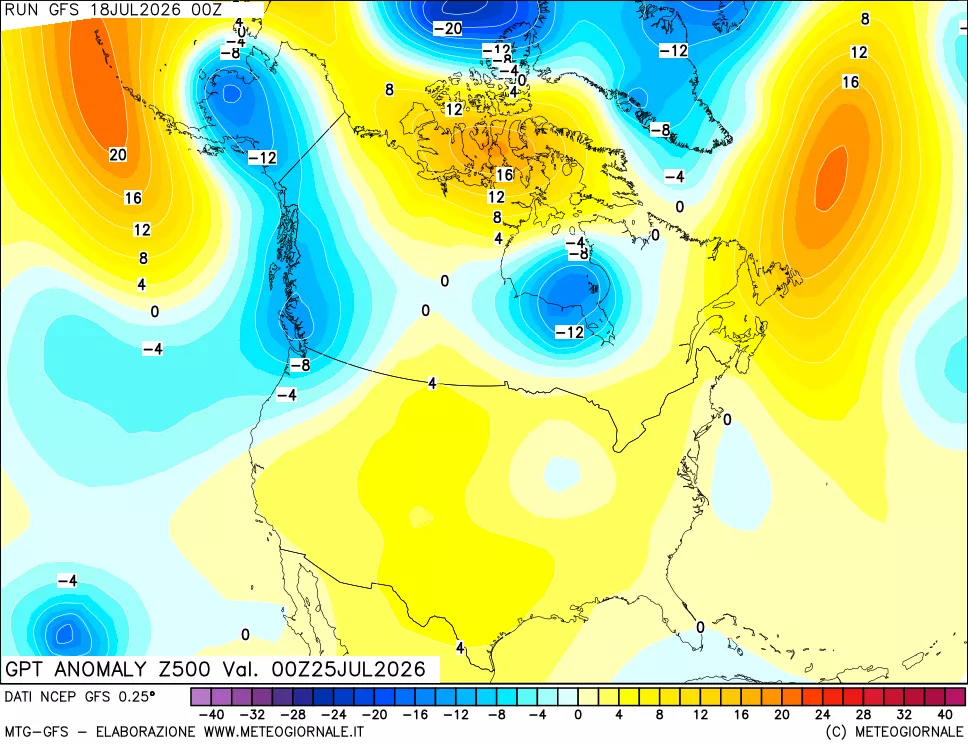 mappa 500 hPa GPT Anomaly vs Cli.No 1981-2010