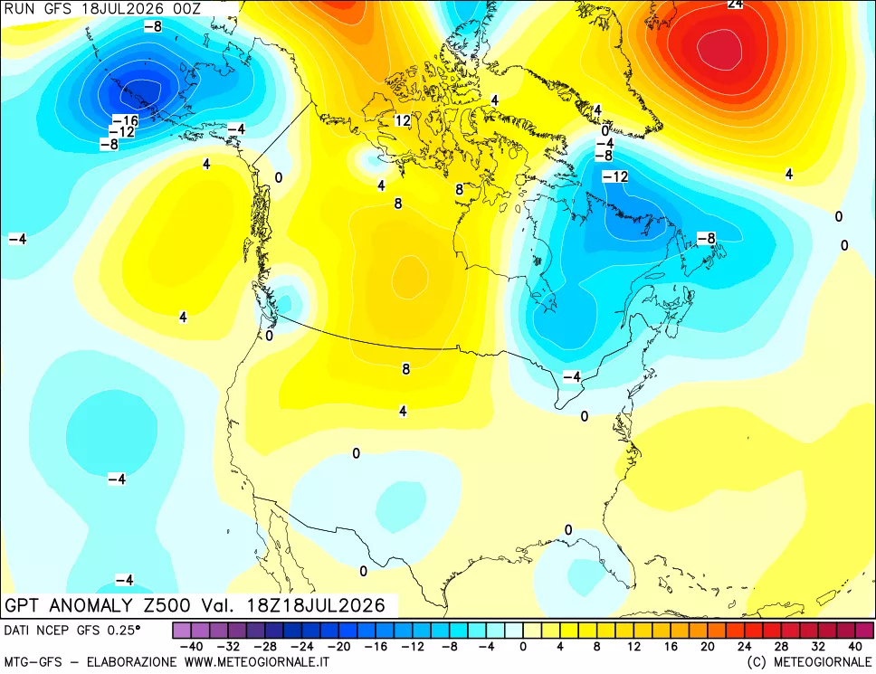 mappa 500 hPa GPT Anomaly vs Cli.No 1981-2010