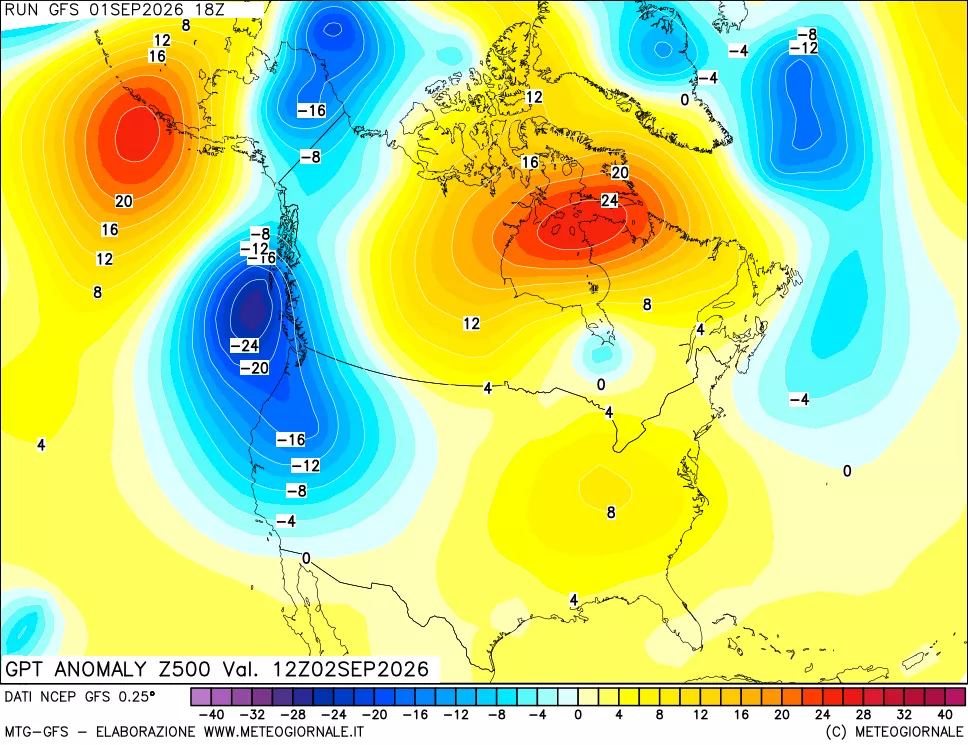 mappa 500 hPa GPT Anomaly vs Cli.No 1981-2010