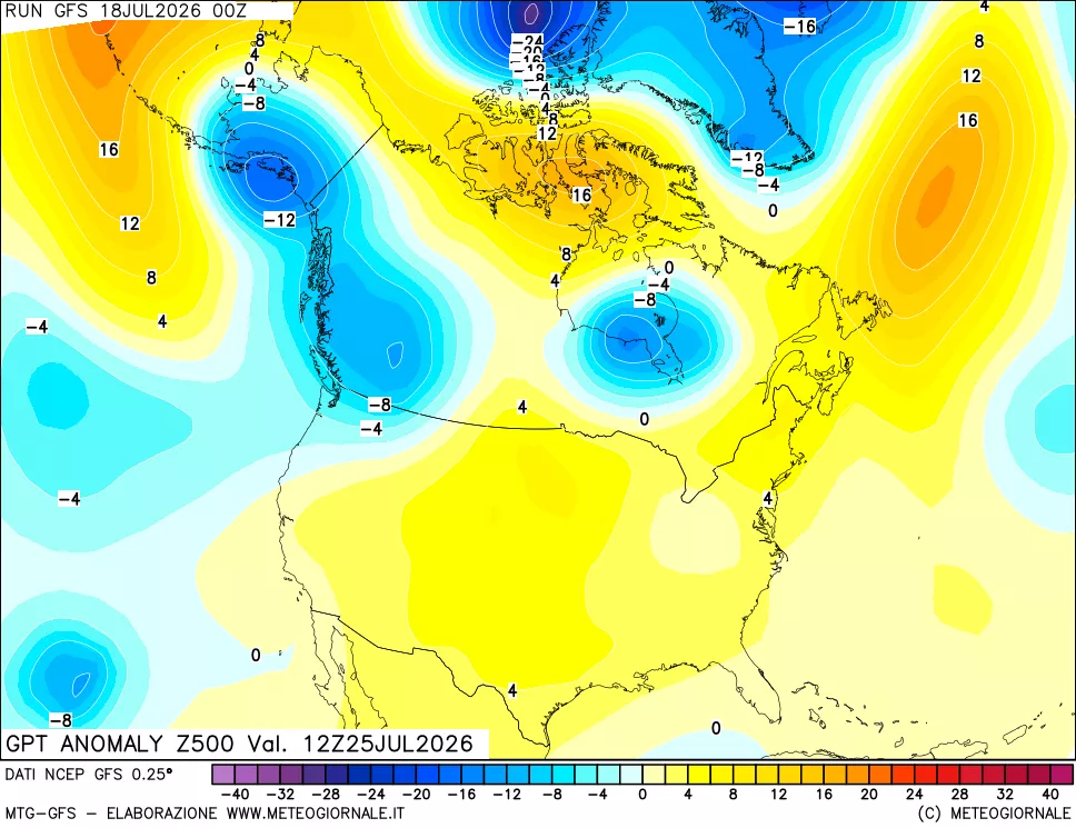 mappa 500 hPa GPT Anomaly vs Cli.No 1981-2010