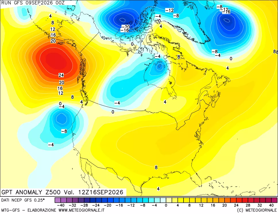 mappa 500 hPa GPT Anomaly vs Cli.No 1981-2010