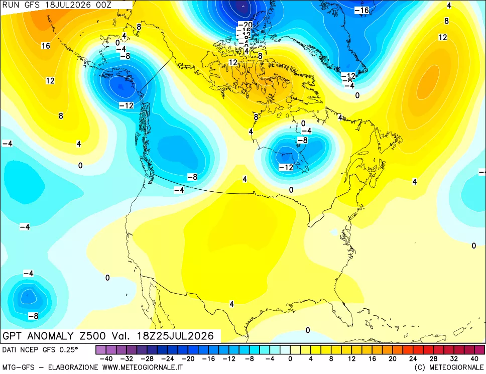 mappa 500 hPa GPT Anomaly vs Cli.No 1981-2010