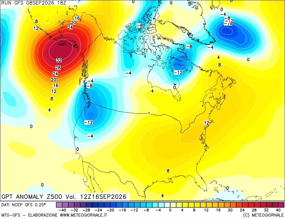 mappa 500 hPa GPT Anomaly vs Cli.No 1981-2010