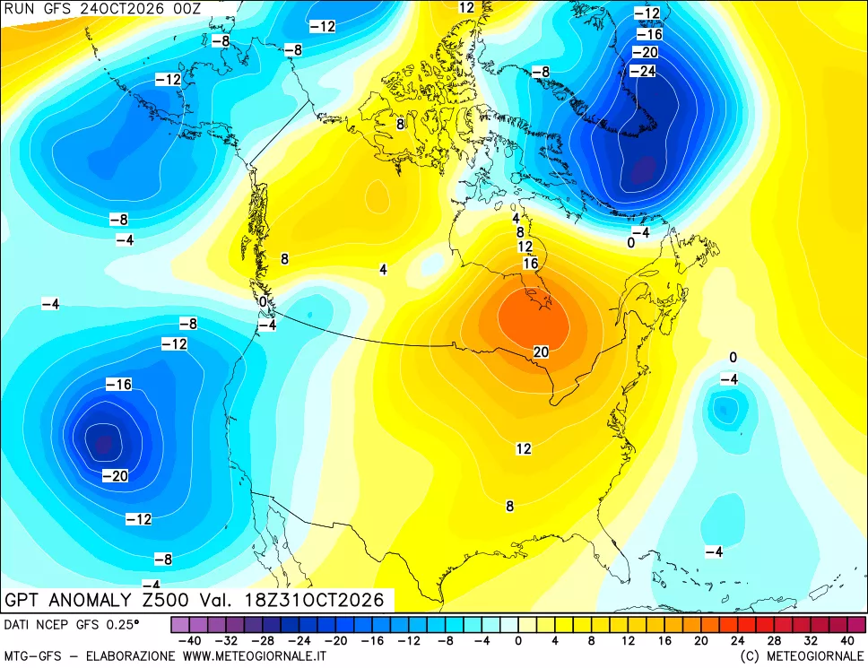 mappa 500 hPa GPT Anomaly vs Cli.No 1981-2010