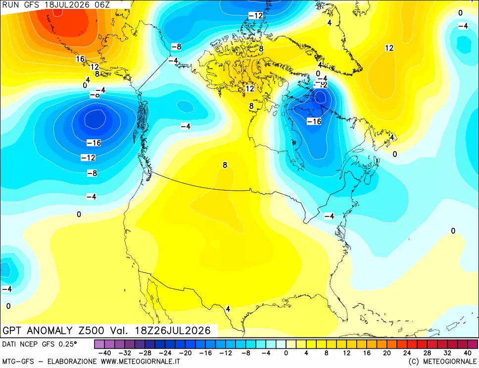 mappa 500 hPa GPT Anomaly vs Cli.No 1981-2010