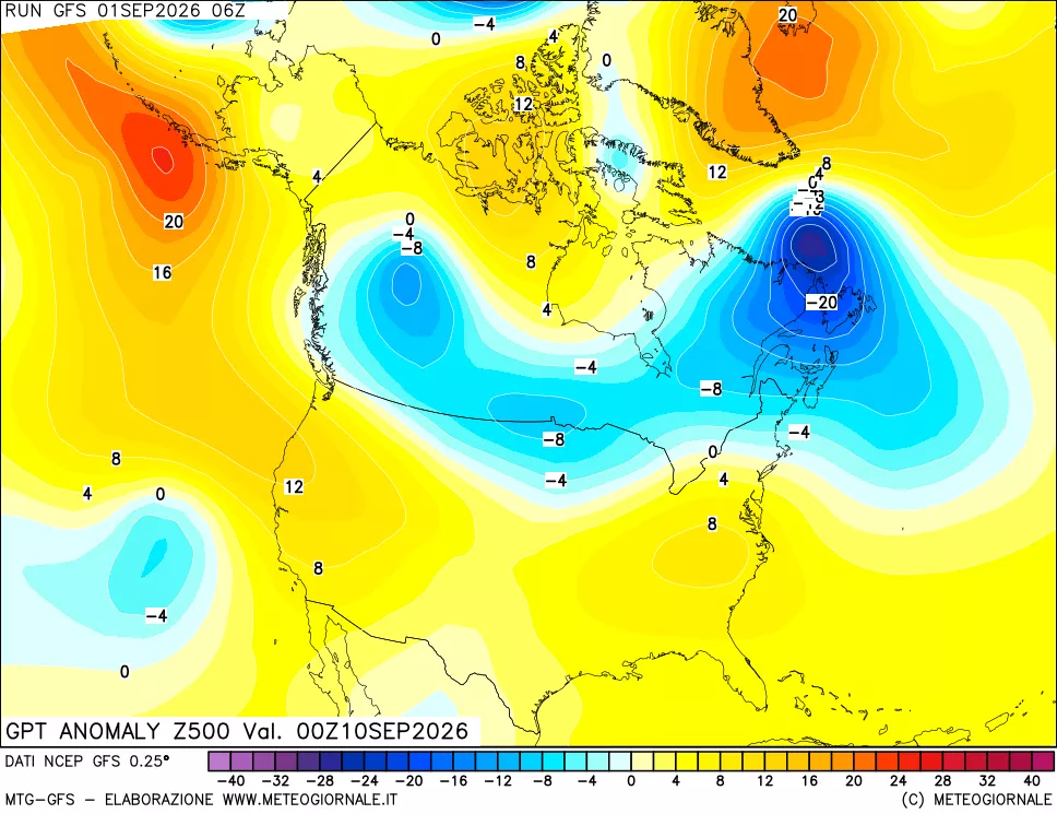 mappa 500 hPa GPT Anomaly vs Cli.No 1981-2010