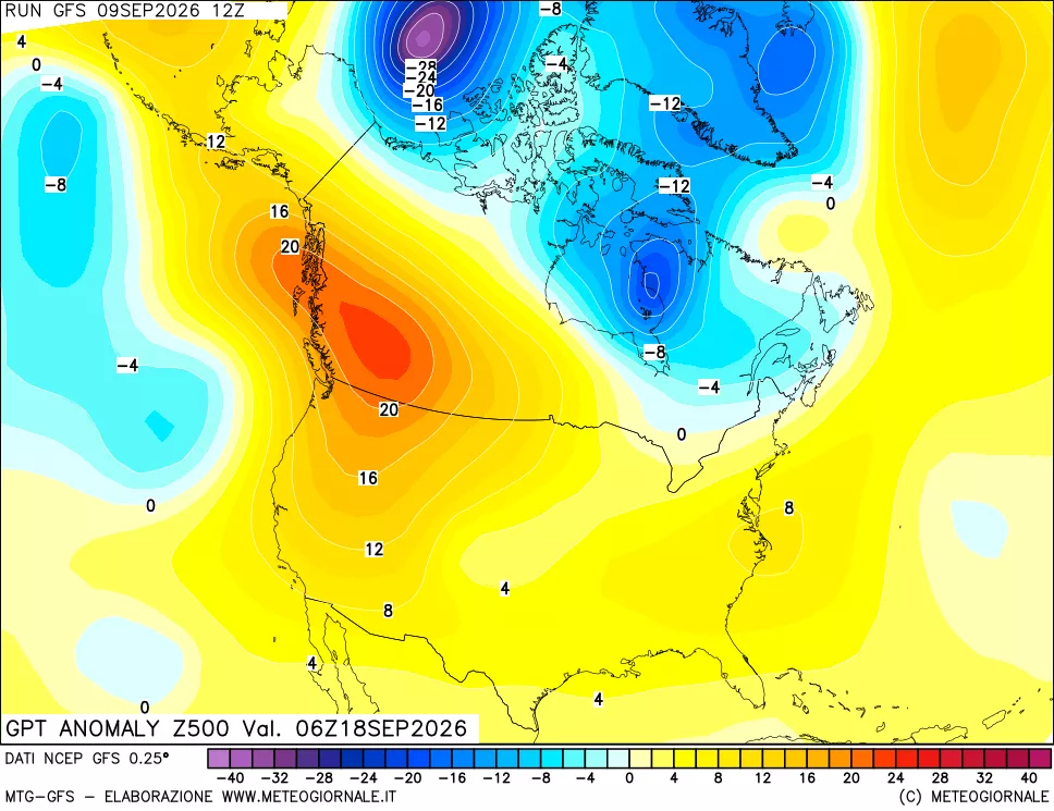 mappa 500 hPa GPT Anomaly vs Cli.No 1981-2010