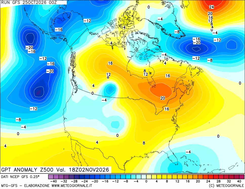 mappa 500 hPa GPT Anomaly vs Cli.No 1981-2010