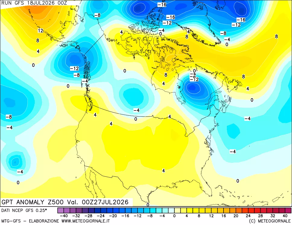 mappa 500 hPa GPT Anomaly vs Cli.No 1981-2010