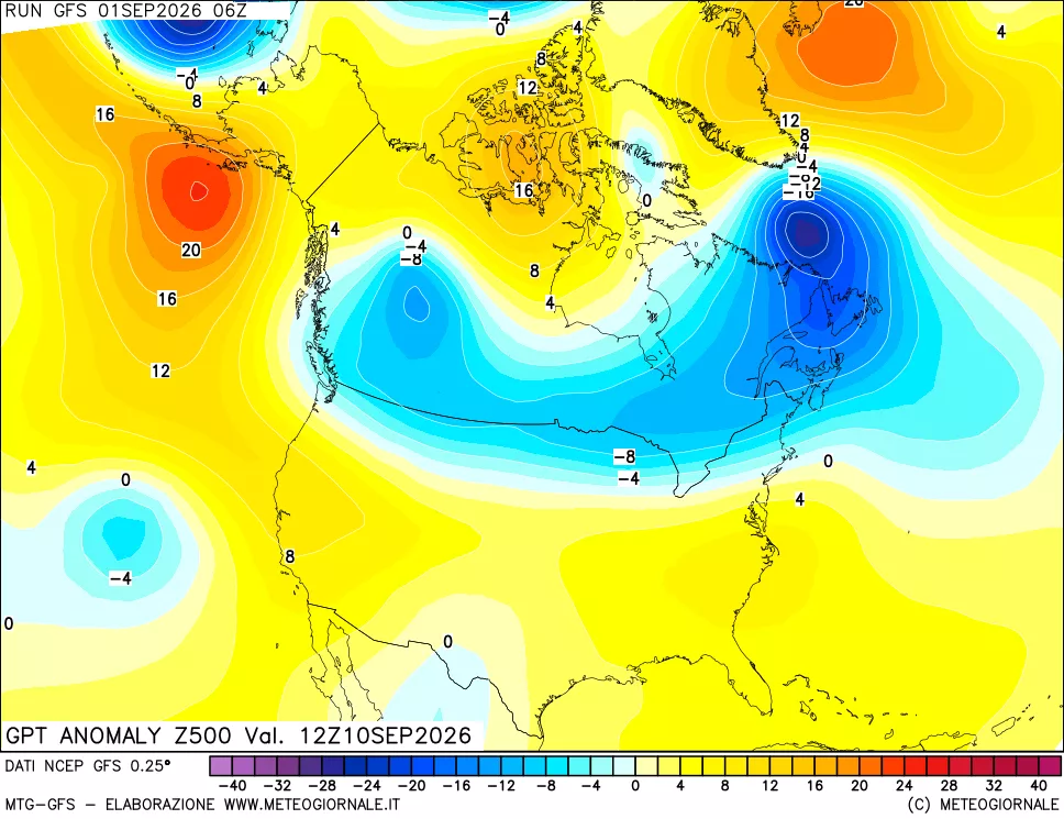 mappa 500 hPa GPT Anomaly vs Cli.No 1981-2010