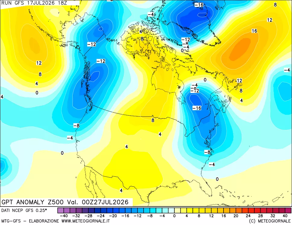 mappa 500 hPa GPT Anomaly vs Cli.No 1981-2010