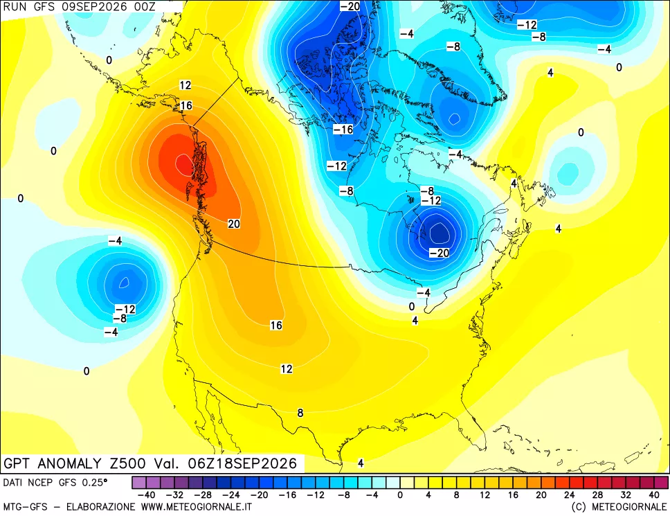mappa 500 hPa GPT Anomaly vs Cli.No 1981-2010