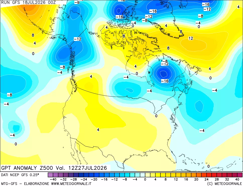 mappa 500 hPa GPT Anomaly vs Cli.No 1981-2010