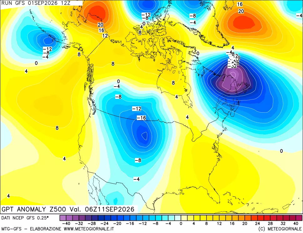 mappa 500 hPa GPT Anomaly vs Cli.No 1981-2010