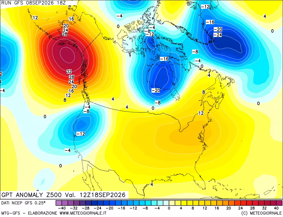 mappa 500 hPa GPT Anomaly vs Cli.No 1981-2010